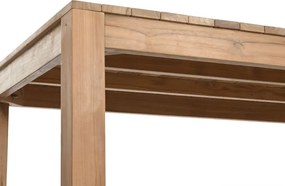 Masă dining de exterior din lemn de tec masiv, finisaj natural