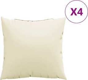 vidaXL Perne de canapea, 4 buc., crem, 40x40 cm, textil