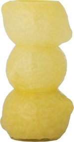 Vază din sticlă suflată manual, galben, cu forme rotunjite, finisaj lucios, 27 x 15 cm, „Limone”
