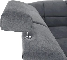 Colţar extensibil, material textil gri, model stânga, SANTIAGO