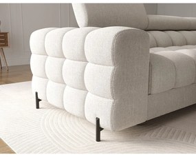 Colțar crem extensibil/cu spațiu de depozitare cu tapițerie din țesătură bouclé (cu colț pe partea dreaptă/cu șezlong) Felro – ELTAP