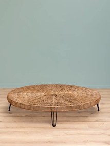 Masuta de cafea rotundă, mare, din rattan, "Obane"