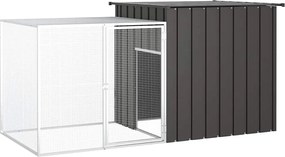 vidaXL Coteț pentru păsări, antracit, 200x91x100 cm, oțel galvanizat