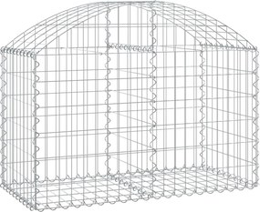 vidaXL Coș gabion arcuit, 100x50x60/80 cm, fier galvanizat