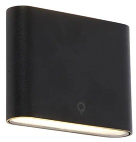 Aplică modernă de perete neagră 11,5 cm cu LED inclus IP65 - Batt