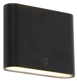 Aplică modernă de perete neagră 11,5 cm cu LED inclus IP65 - Batt