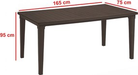 Masă de grădină din plastic Futura, maro
