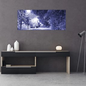 Tablou - Noaptea magică de iarnă (120x50 cm)
