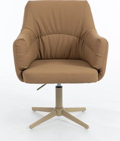 HR840CROSS Scaun Caramel Piele Ecologica Premium Soft cu Bază Crem