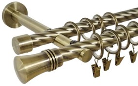 Galerie dubla twist prindere perete picior universal capri 19/19 aur antic (Alege marime: 280 cm)
