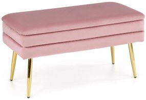 Banca dormitor Velva roz/gold - H37 cm