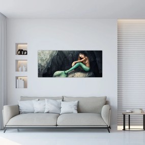 Tablou - Sirena pe stâncă (120x50 cm)