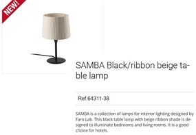 Veioza / Lampa de masa moderna design elegant SAMBA negru/bej 64311-38