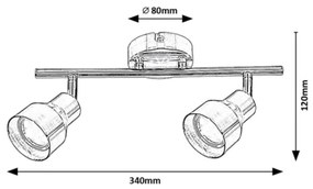 Spot BLAKE 2xGU10/50W/230V Rabalux 3184