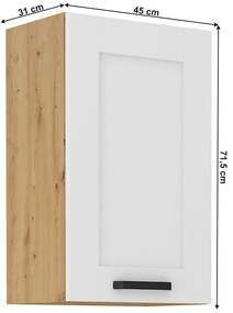 Dulap superior Lesana 2 (alb + stejar artisan) 45 G-72 1F . 1063957