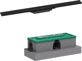 Set rigola pentru dus plus capac Hansgrohe RainDrain Flex ajustabil 80 cm negru mat