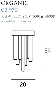 Plafoniera LED dimabila design Premium Class Quality ORGANIC auriu C0197D MX