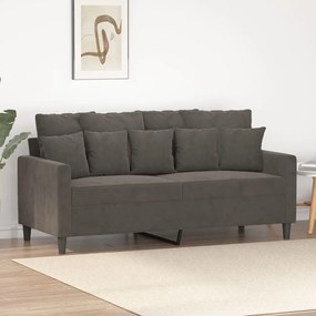 348876 vidaXL Canapea cu 2 locuri, gri închis, 140 cm, catifea