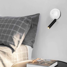 Aplica cu reader LED stil modern minimalist PRESS White