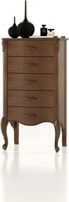Comodă lemn masiv Celisea 5 Sertare, 65,5 × 49 × 118 cm - Ivoire