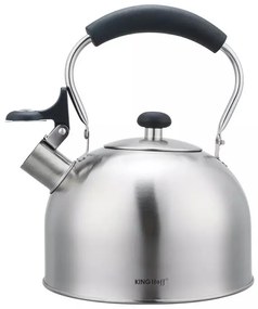 Ceainic cu fluier Kinghoff KH 1859, 2.5 l, Inducтie, Mаner din lemn, Inox