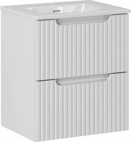 Set dulap baza suspendat 50 cm cu lavoar Comad Nova alb mat