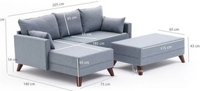 Colțar albastru deschis (colț stânga) Bella – Balcab Home