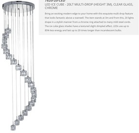 Lustra LED casa scarii design modern Ice Cube H-3M 7820-20-LED SRT