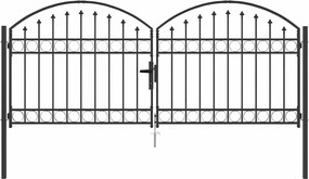 vidaXL Poartă de gard cu blocare Gri 301 x 175,5 cm Oțel