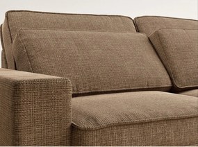 Colțar maro deschis cu tapițerie din chenille (cu colț pe partea dreaptă/în formă de ”L”) Kirou – Maison de Rêve