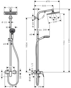 Set dus crom Hansgrohe, Crometta E 240 Crom lucios