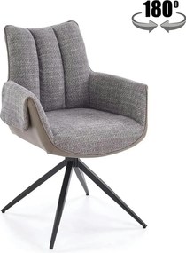 Scaun K579, gri/negru, stofa clasica/piele ecologica/otel, 65x64x87 cm