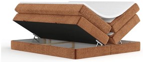 Pat boxspring portocaliu cu spațiu de depozitare/fără tăblie 180x200 cm Juniper – Maison de Rêve