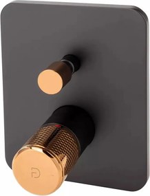 Baterie cada - dus incastrata FDesign Ardesia negru - rose gold cu corp incastrat
