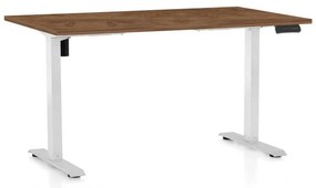 Masă înălțime reglabilă OfficeTech B, 120 x 80 cm, picioare albe, stejar silverjack