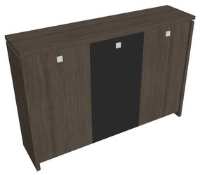 Dulap mediu pentru haine Verno 188 x 46 x 130 cm, uși combinate, stejar antracit / negru