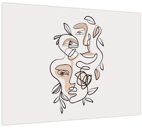 Tablou - Line art facials (70x50 cm)