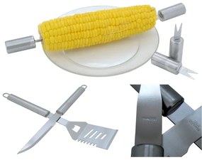 Trusă cu ustensile din oțel inoxidabil pentru grătar 30 buc.