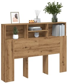 vidaXL Tăblie de pat cu dulap, stejar artizanal , 140x19x103,5 cm