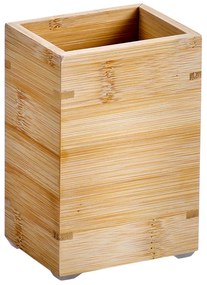 Pahar pentru periuțe de dinți din bambus, 8 x 6 x 12 cm