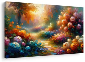 Tablou drum printre flori