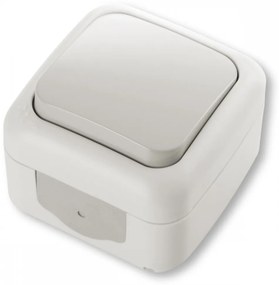 Intrerupator simplu, montaj aplicat, protectie IP54, gri, Palmiye Viko