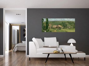Tablou - Camille Pissarro, Landscape at Les Pâtis, Pontoise, reproducere (120x50 cm)