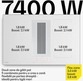 Klarstein Velaire plită cu inducție cu hotă integrată | 4 zone de gătit | 8400 W | 80 cm