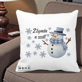 Perna Decorativa Zapada a Sosit Om de Zapada, 40x40 cm, Alba Mata, Husa Detasabila, Perna Inclusa, BEKZ®