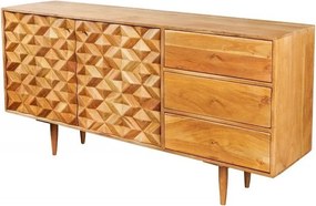 Comoda din lemn de salcam cu model 3D Alpine 145cm