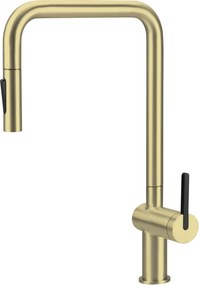 MOMI Baterie Bucătărie cu Pipă Extractibilă – Auriu Periat (BKM_R73N)