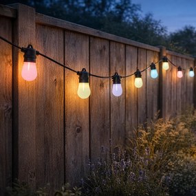 Ghirlandă luminoasă LED inteligentă 15 metri 15 lumini opal RGBW IP44 - Chill