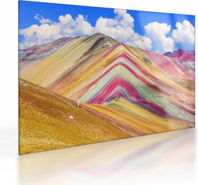 Tablou pe sticlă - Muntele Curcubeu, Peru (70x50 cm)