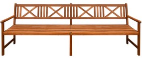 Banca de gradina cu perne, 240 cm, lemn masiv de acacia Negru, 120 x 50 x 4 cm, 1, 1